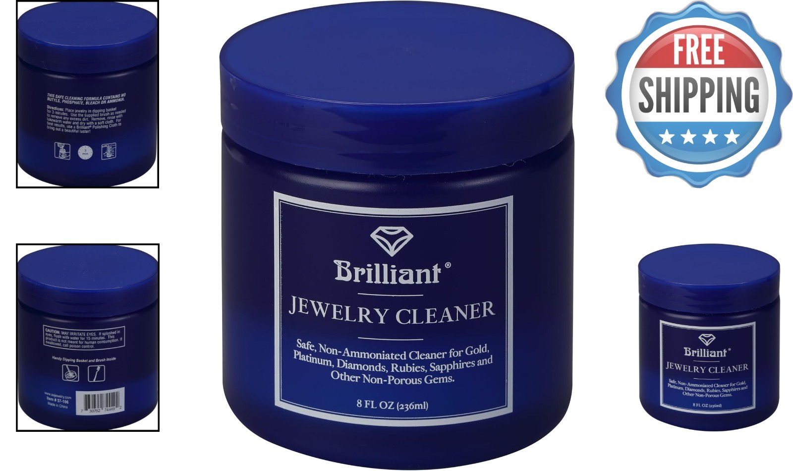 Luxury Non-Toxic Jewelry Cleaning Solution – 8oz for Gold, Sapphires & More