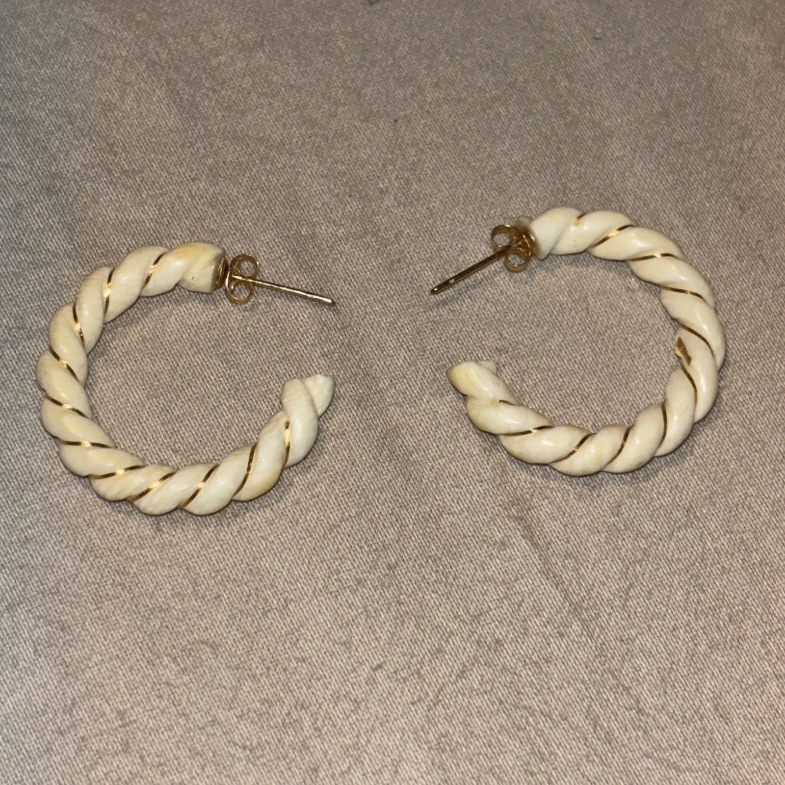 14K 585 Bone Half Hoop Earrings – SEE MY OTHER BONE SOLD SEPARATELY