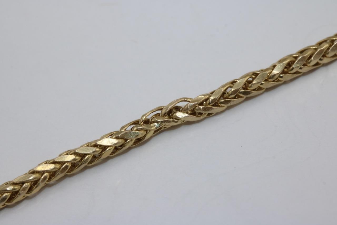 Fine 10K Yellow Gold 2.5mm Round Wheat Chain Necklace Hollow 20″ Long