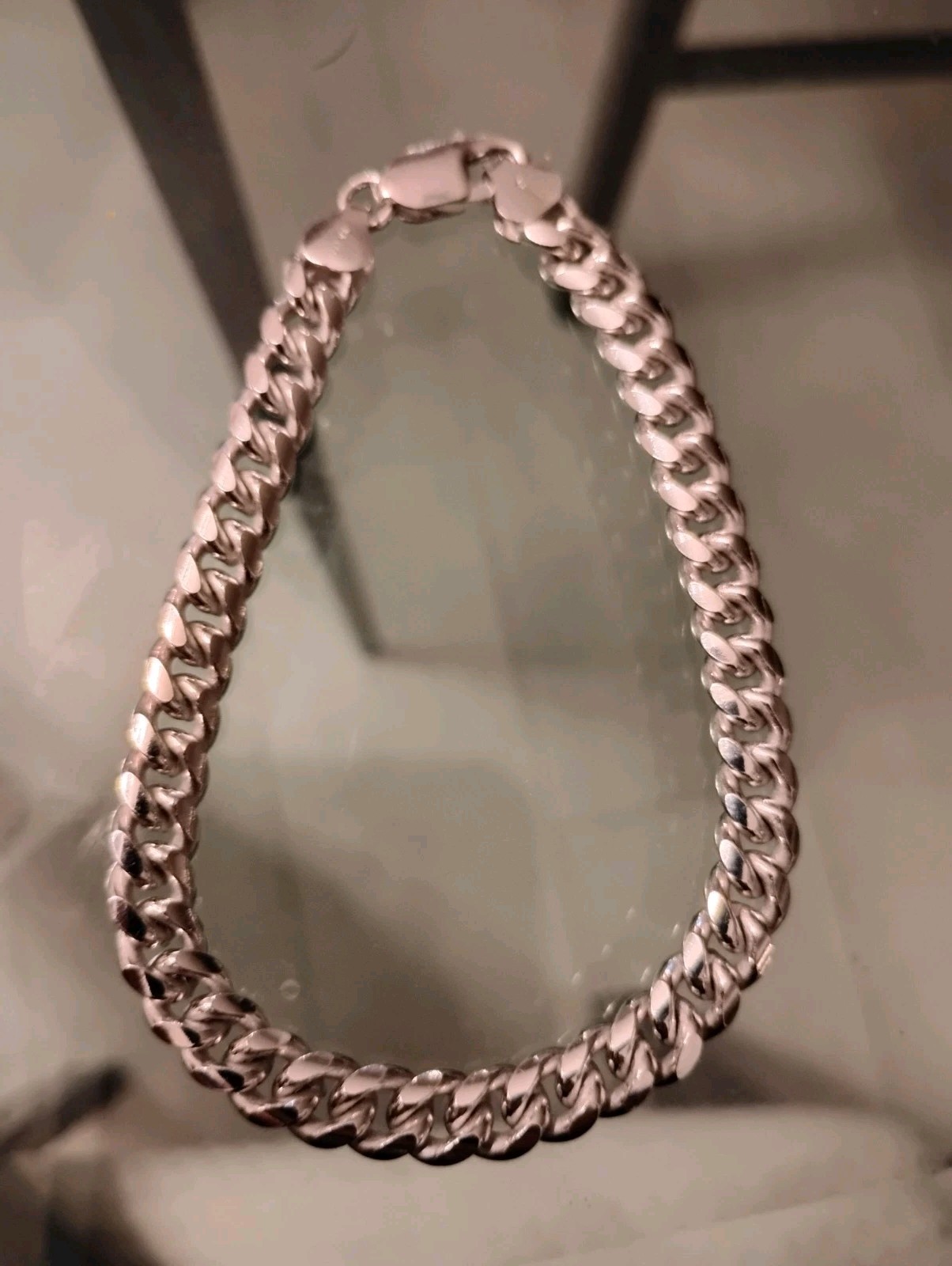 New 925 Sterling Silver 9 In Long 8 Mm Wide Miami Cuban Link Bracelet Free Ship