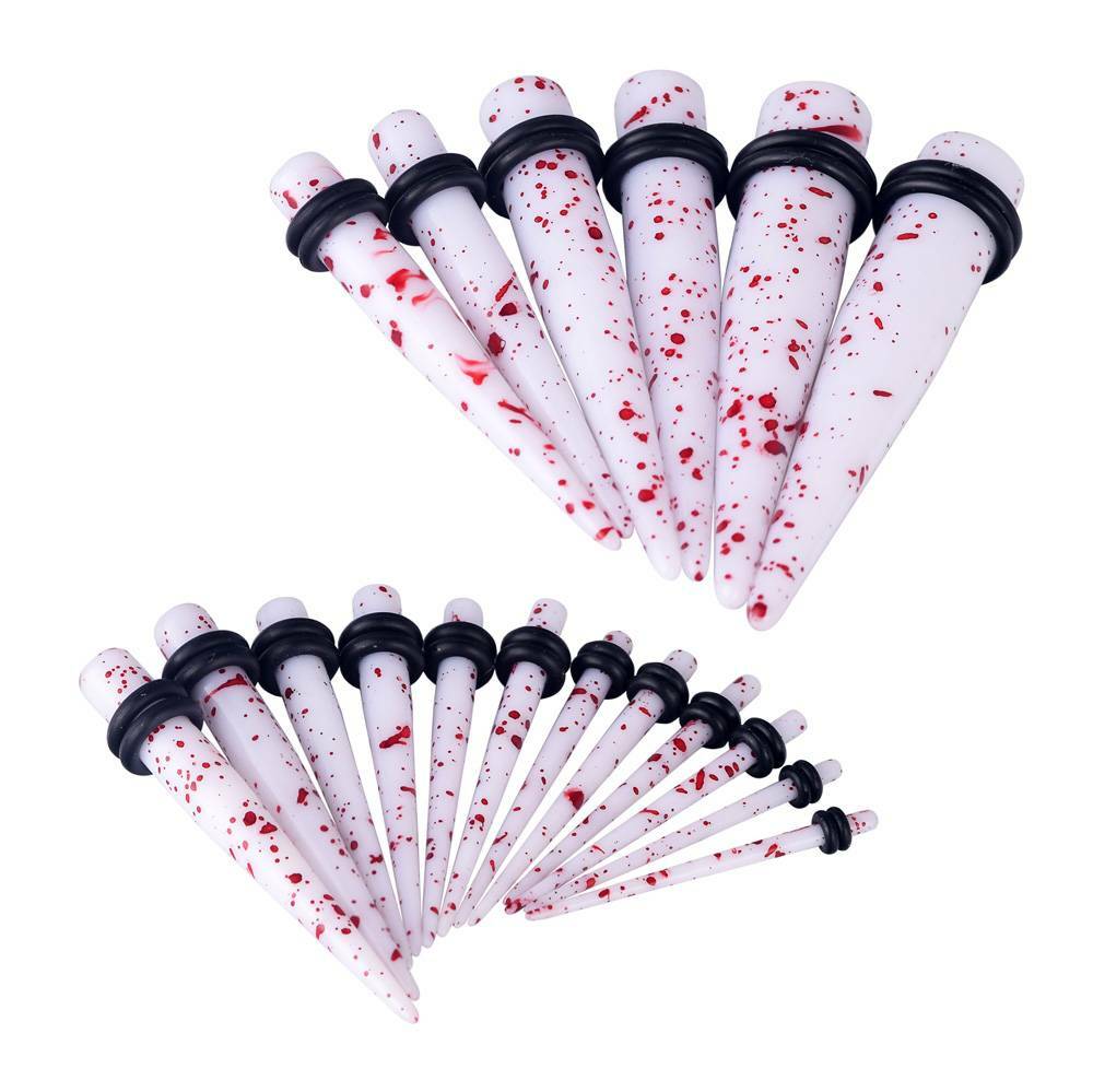 12-18PC Ear Taper Stretching Kit 14G-20MM Beginner Gauges Acrylic Taper Plug Set