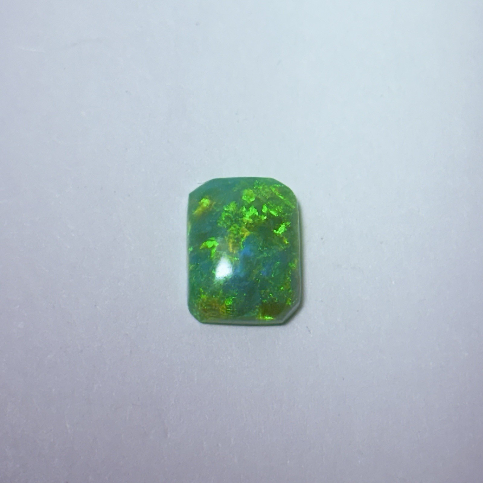 2.20ct Rectangular Cabochon Green-Blue Opal Loose 10.5 x 8 mm