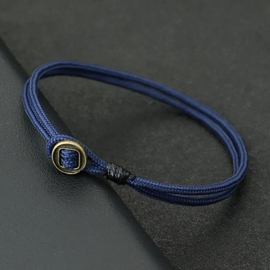 Minimalist Double Layer String Bracelet Paracord Adjustable Braided Men Jewelry