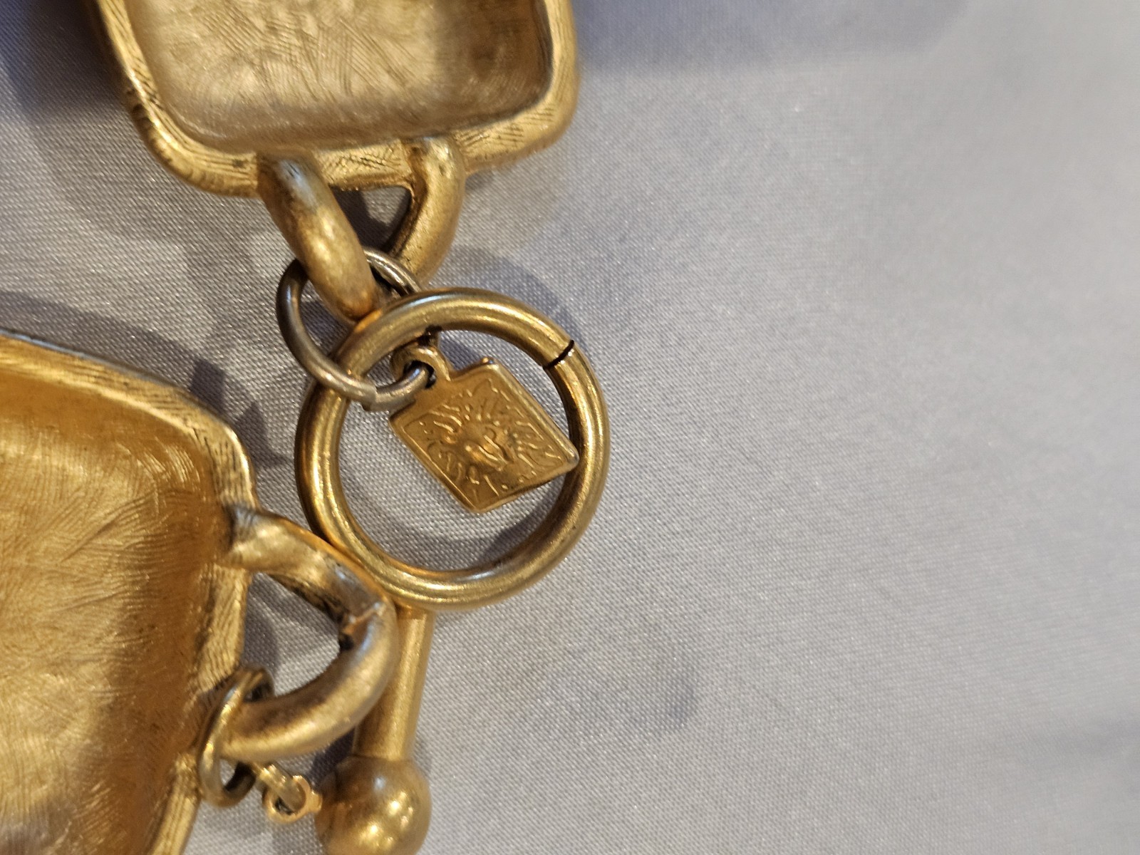 Vintage Anne Klein Matte Goldtone Black Enamel 15.5″ Necklace Clip Earrings Set