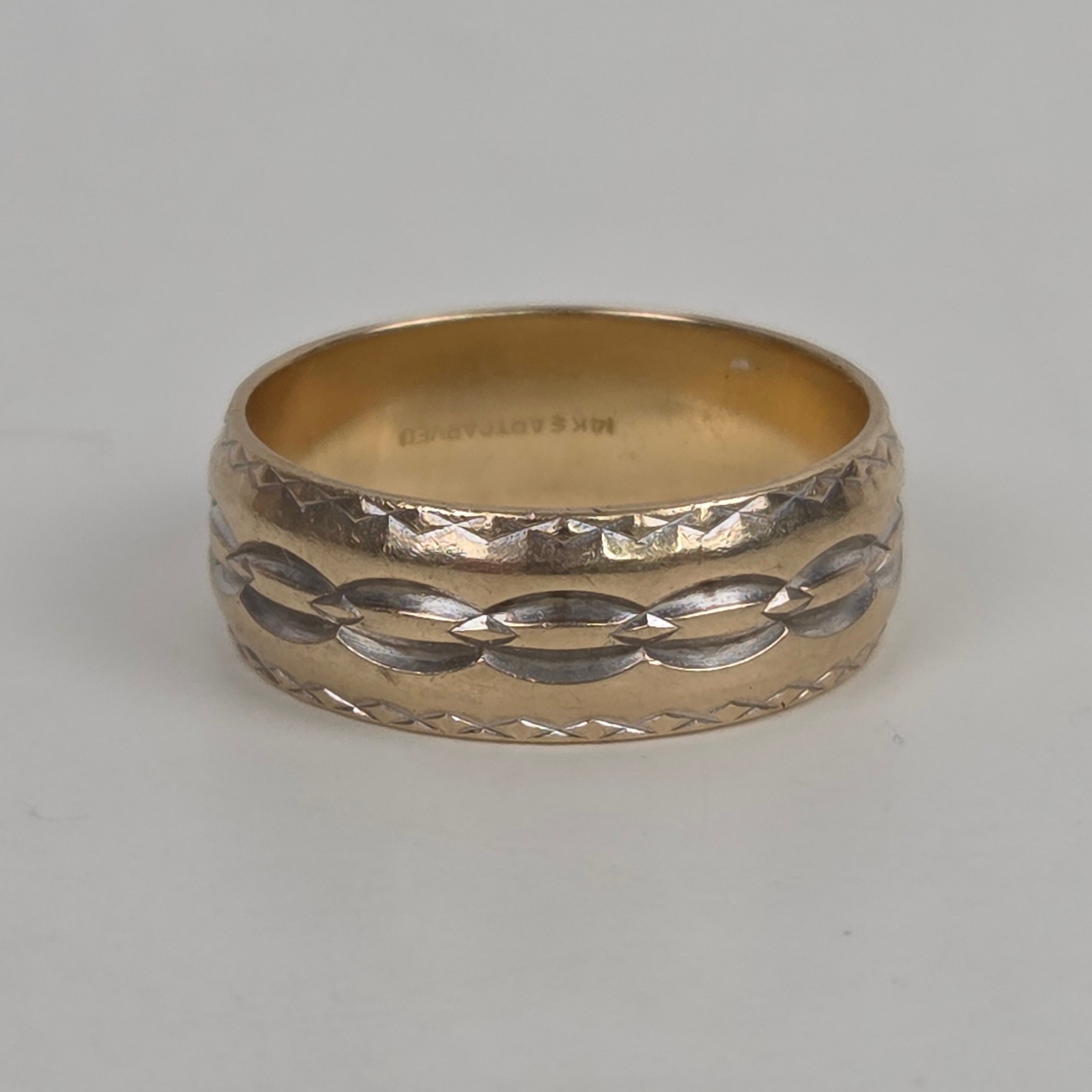 14K Vintage Yellow Gold SZ 7.75 ArtCarved Woven Braid Band