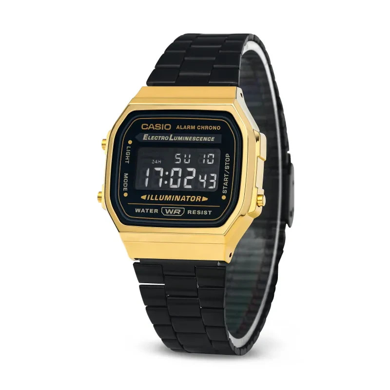 Casio A168WEGB-1BDF Fashion Electronic Metal Watch New Original