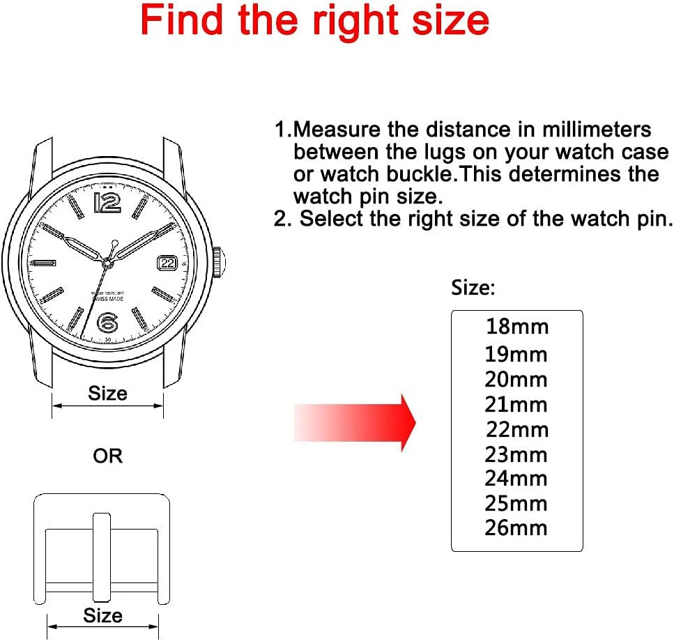 Watch Pins, 1.8mm Thickness Heavy Duty Spring Bar, 4 Pack Stainless Steel Watch