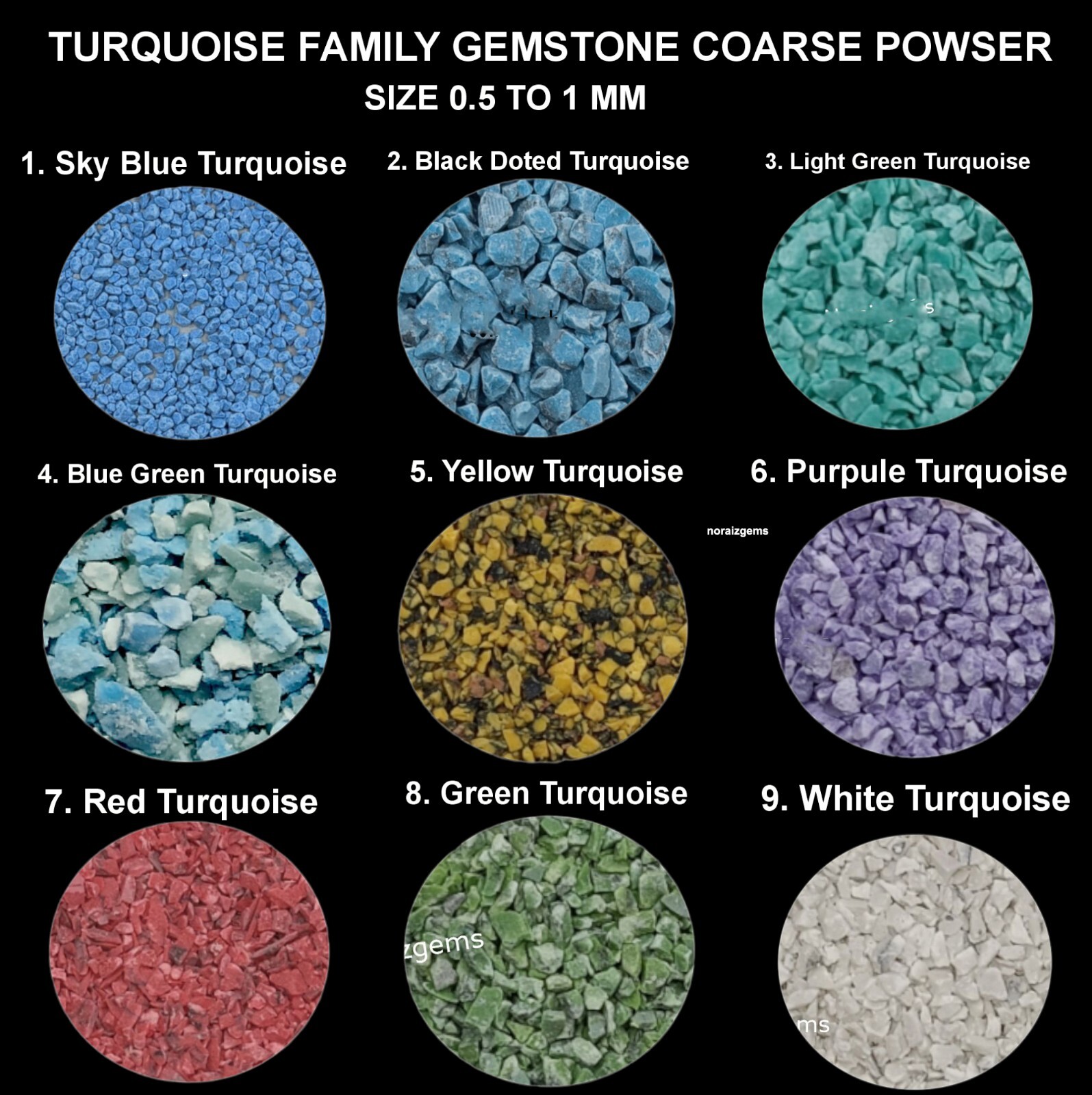 Crushed Turquoise Gemstone Coarse 0.5-1 MM Stone Powder, Healing Stone Powder