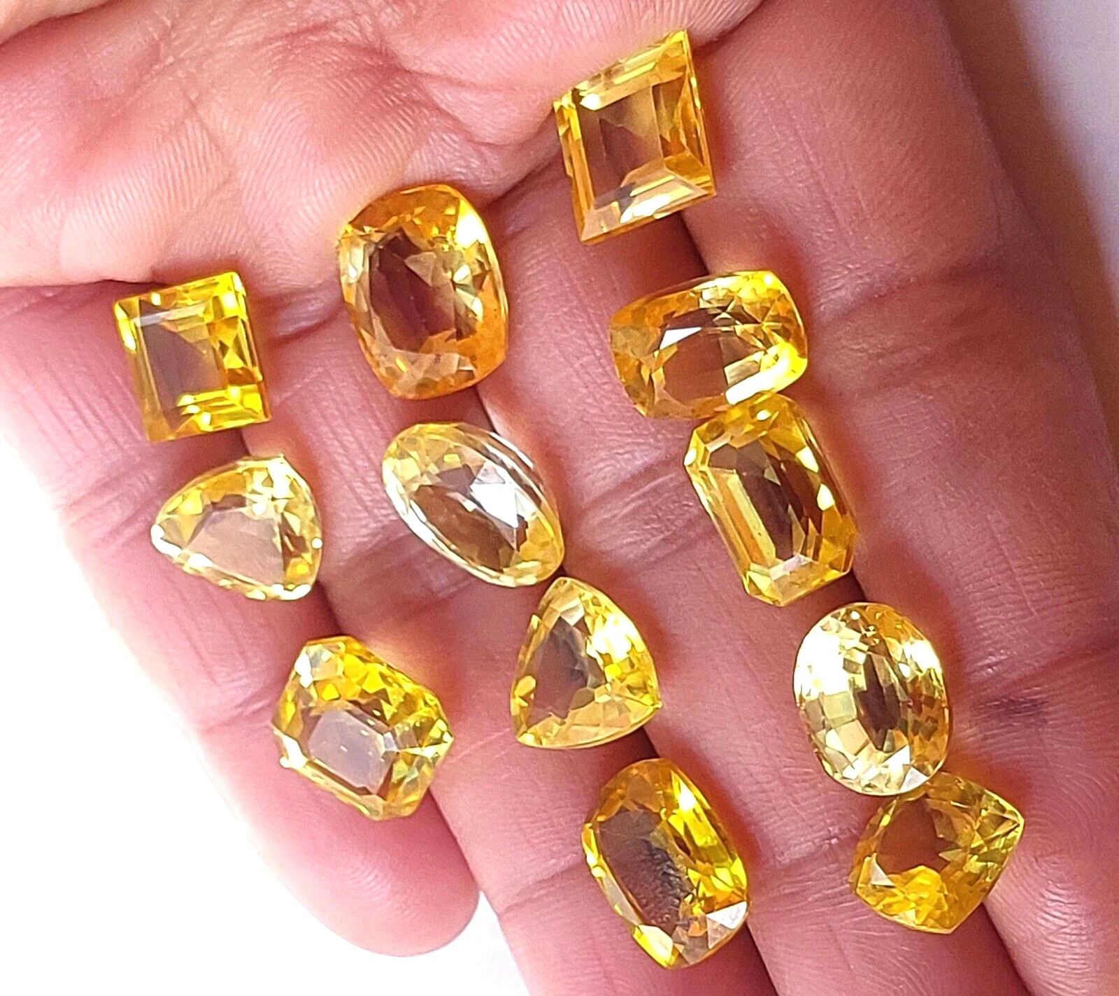 Natural Yellow Sapphire Mix Cut 170 Ct Certified Loose Gemstone Lot+ Free Gift