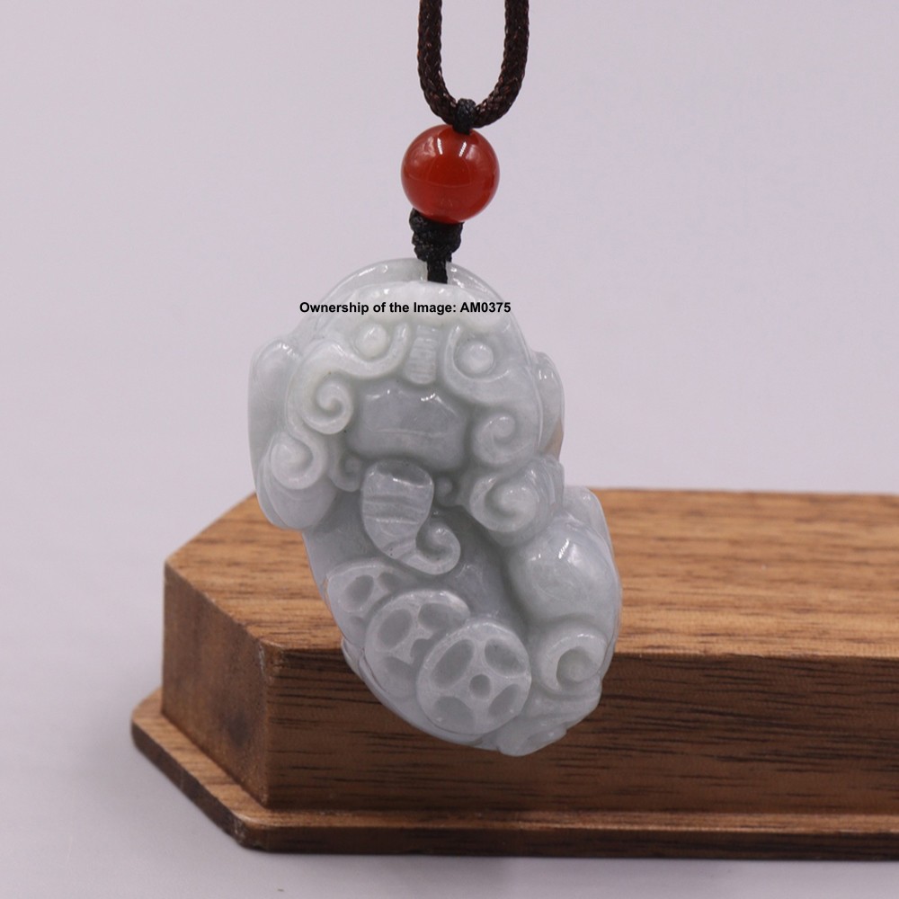 Natural Grade A Jade Pendant Jadeite Rich Dragon Pixiu Pendant Cord Necklace