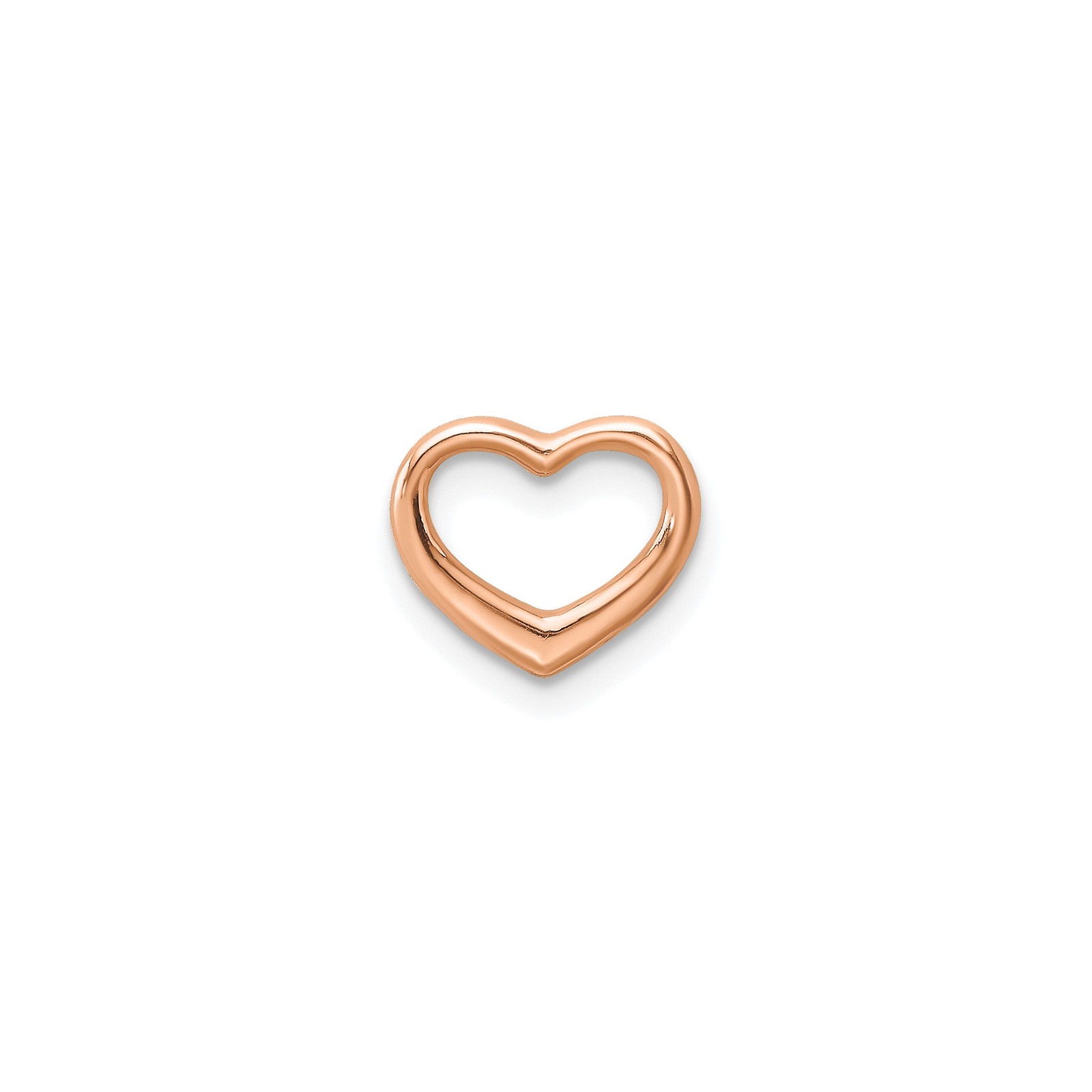 14k Rose Gold Open Heart Pendant Charm Minimalist Fine Jewelry 12.2mm