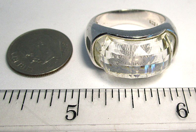 SWAROVSKI 925 Sterling Silver AND Crystal Ring 13.0 grams size 9 lot 46f9