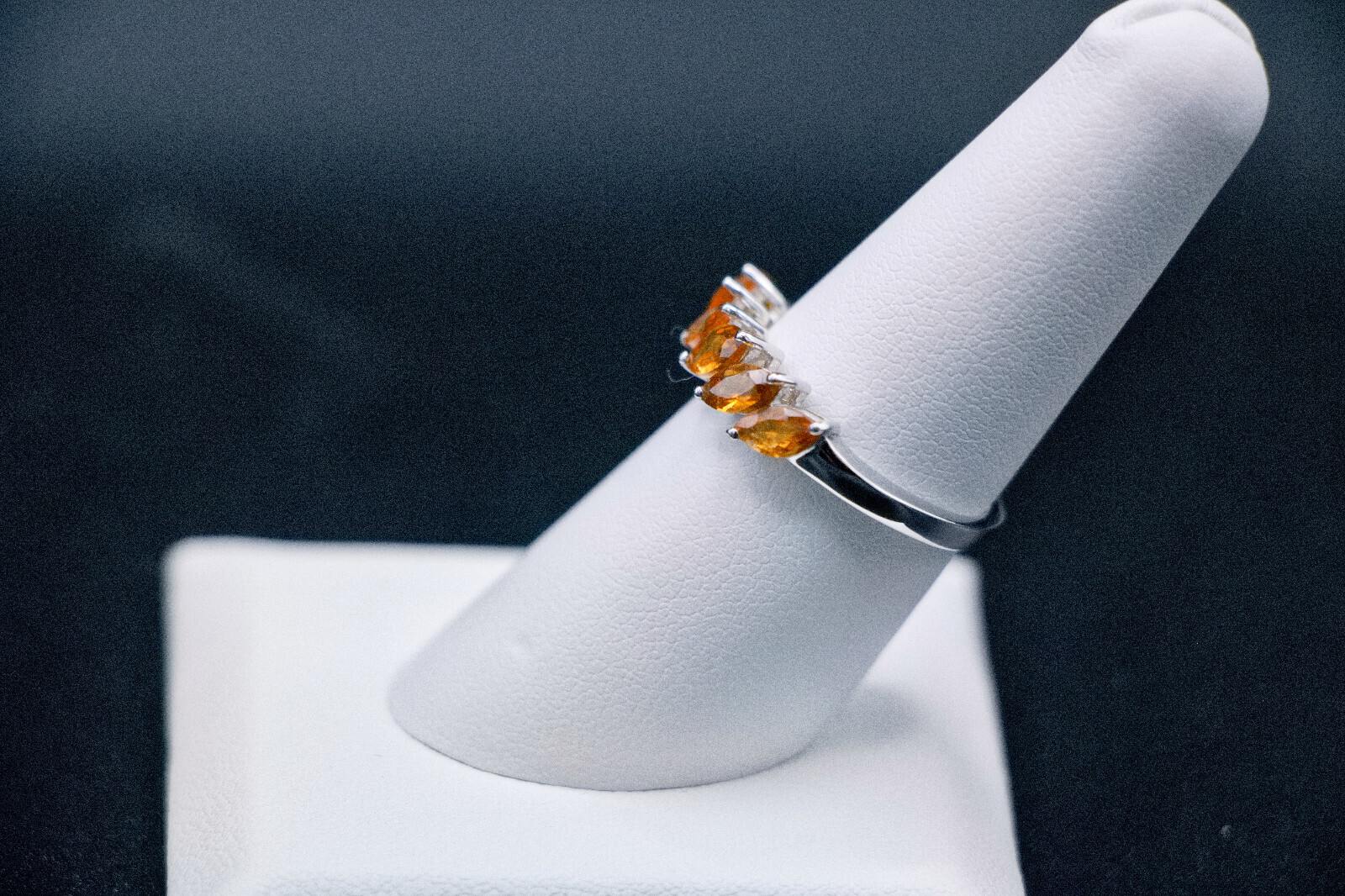 Ceylon Hessonite Garnet 1.90 ctw Ring in Rhodium Over Sterling Silver – Size 9