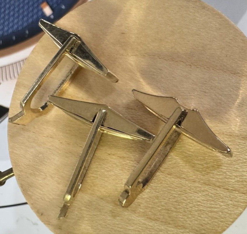 14k YELLOW GOLD CUFFLINKS LOT OF THREE (3) JEWELRY FINDINGS UNUSED OLD STOCK