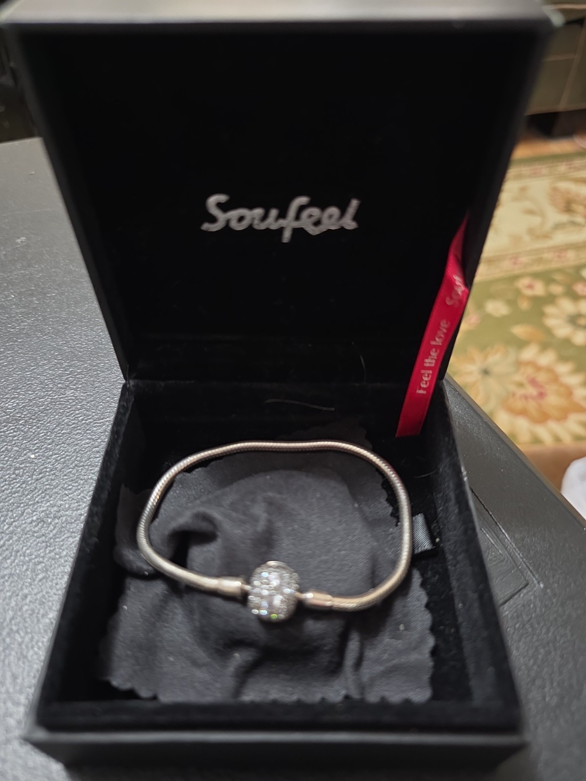 New Soufeel 925 Sterling Silver Charm Bracelet With Pave Cubic Zirconia Clasp In