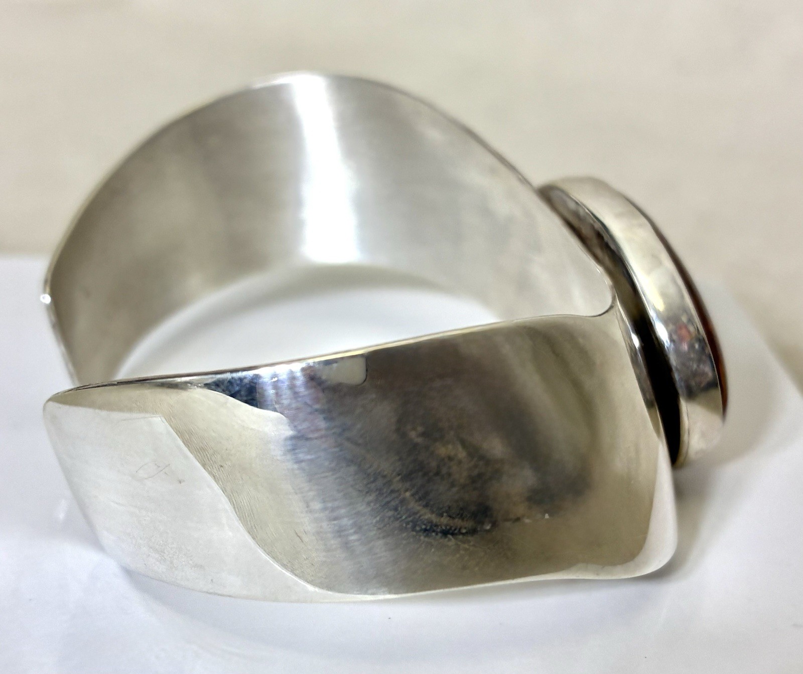 Jay King DTR Sterling Silver Baltic Amber Wide Cuff Bracelet Mine Finds 32g