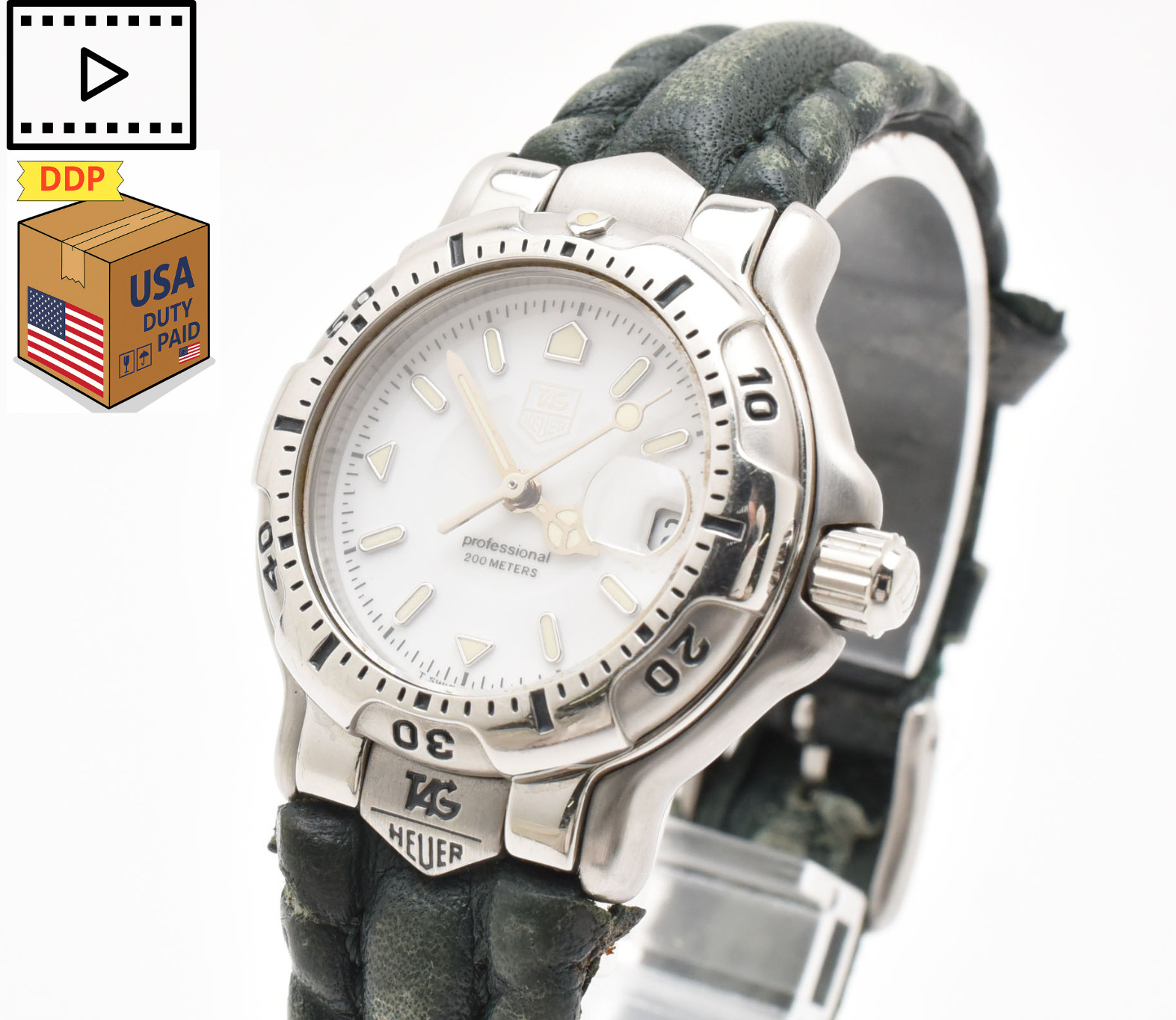[NEAR MINT] TAG HEUER Professional 6000 WH1311-K1 Black 28mm Ladies Quartz Watch