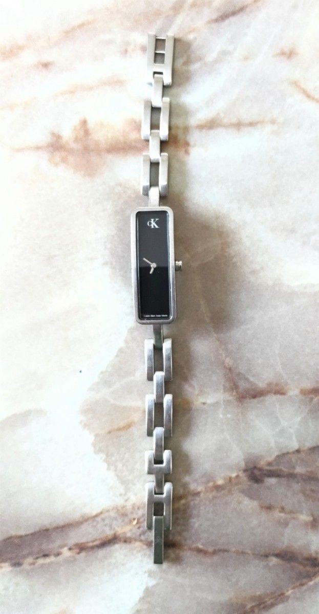 Calvin Klein CK ladies’ wristwatch square type black dial excellent condition