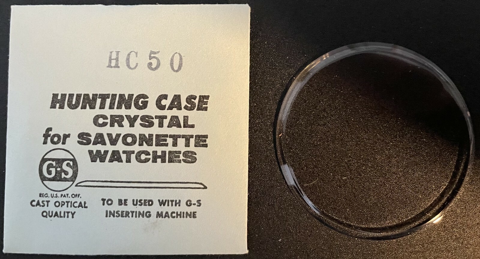 GS – HC – Hunting Case (Savonette) Crystal – Vintage Watch Crystals