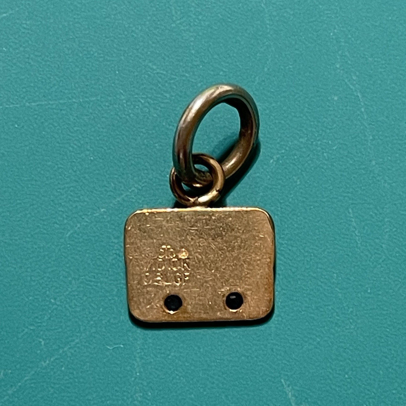 Vintage GTE Charm Gold Filled w/Blue Stones 1/10 10K DBLGF