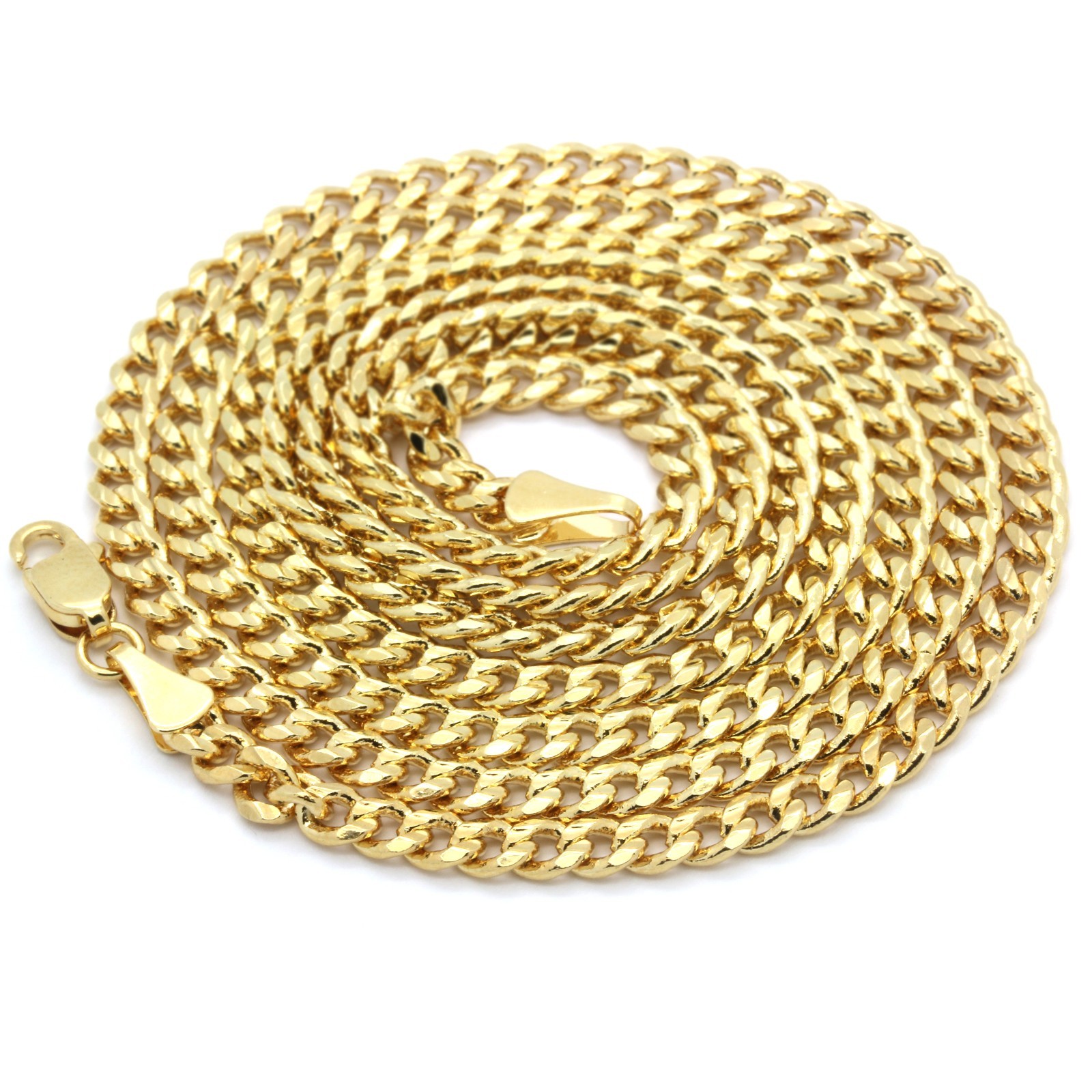 Men’s 14k Gold Plated All Gold Engrave Ankh Pendant Hip-Hop 30″ Cuban Chain