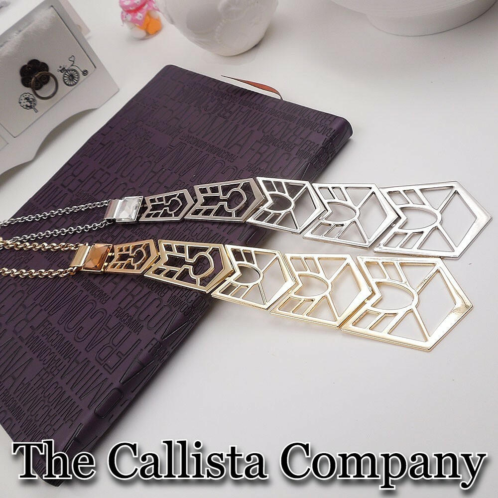 THE CALLISTA COMPANY, FASHION NECKTIE 6 INCH PENDANT NECKLACE FOR WOMEN (SILVER)