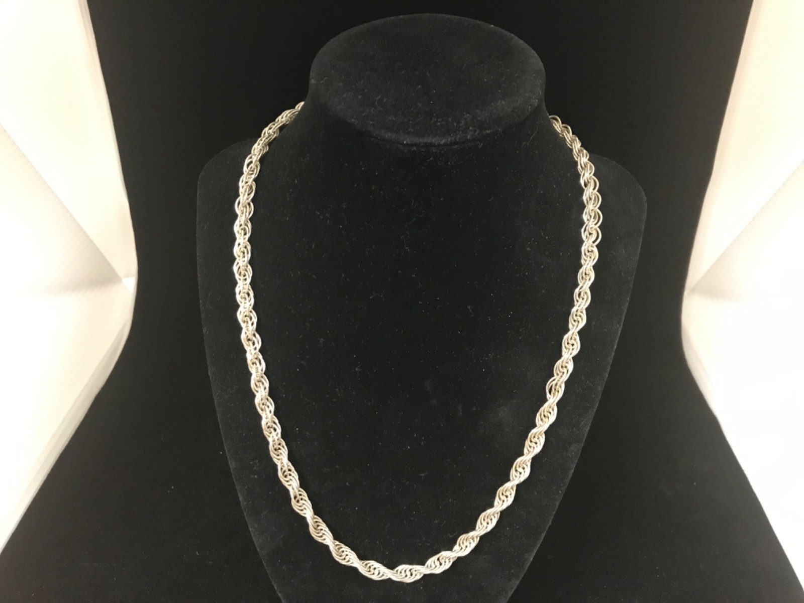 STERLING SILVER 925 20.0” INCH NECKLACE 7mm WIDTH CURB CHAIN 24.7g.