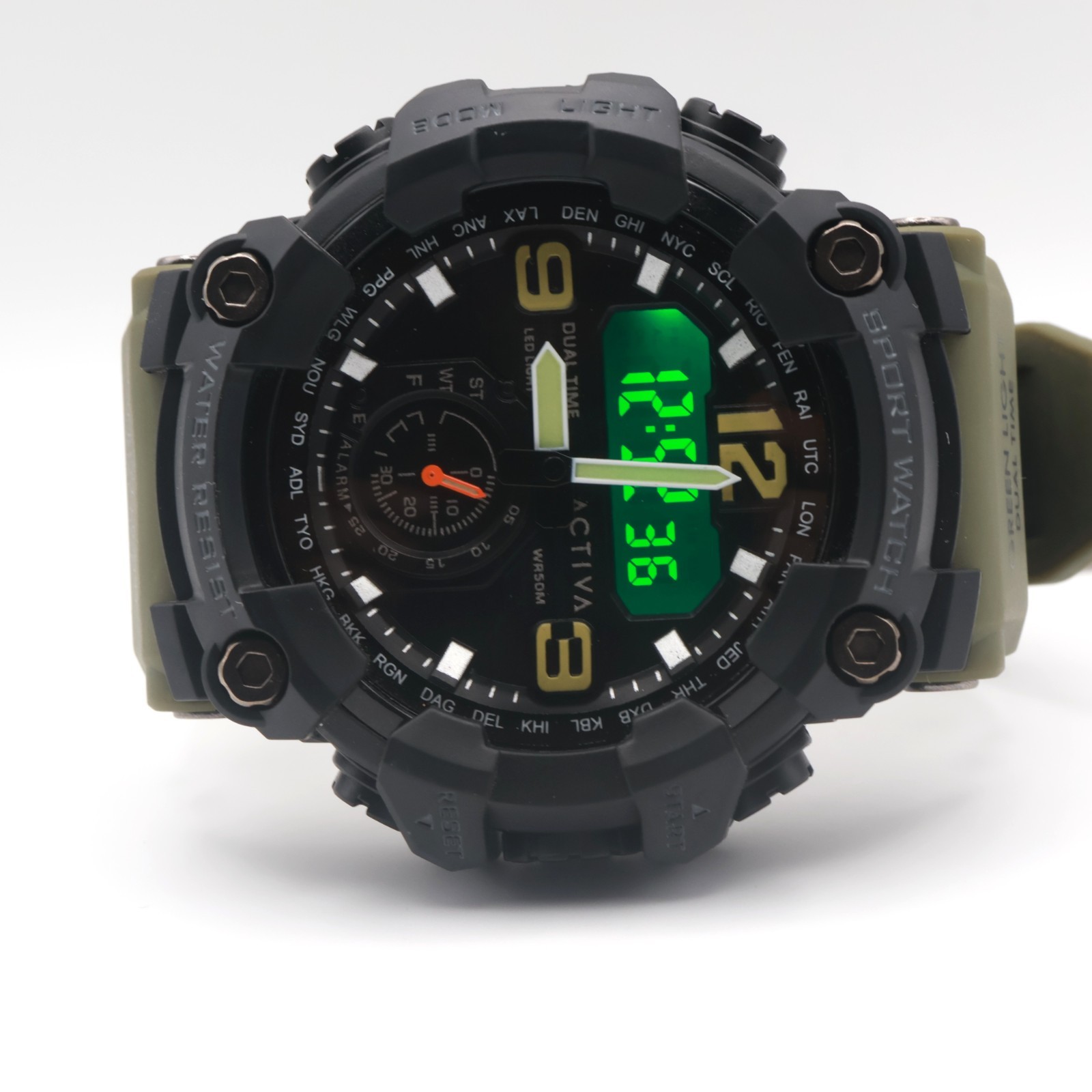 ACTIVA X BLACKOPS CHRONOTREK Men’s 56mm Digital Watch Army Green ACW1637-002
