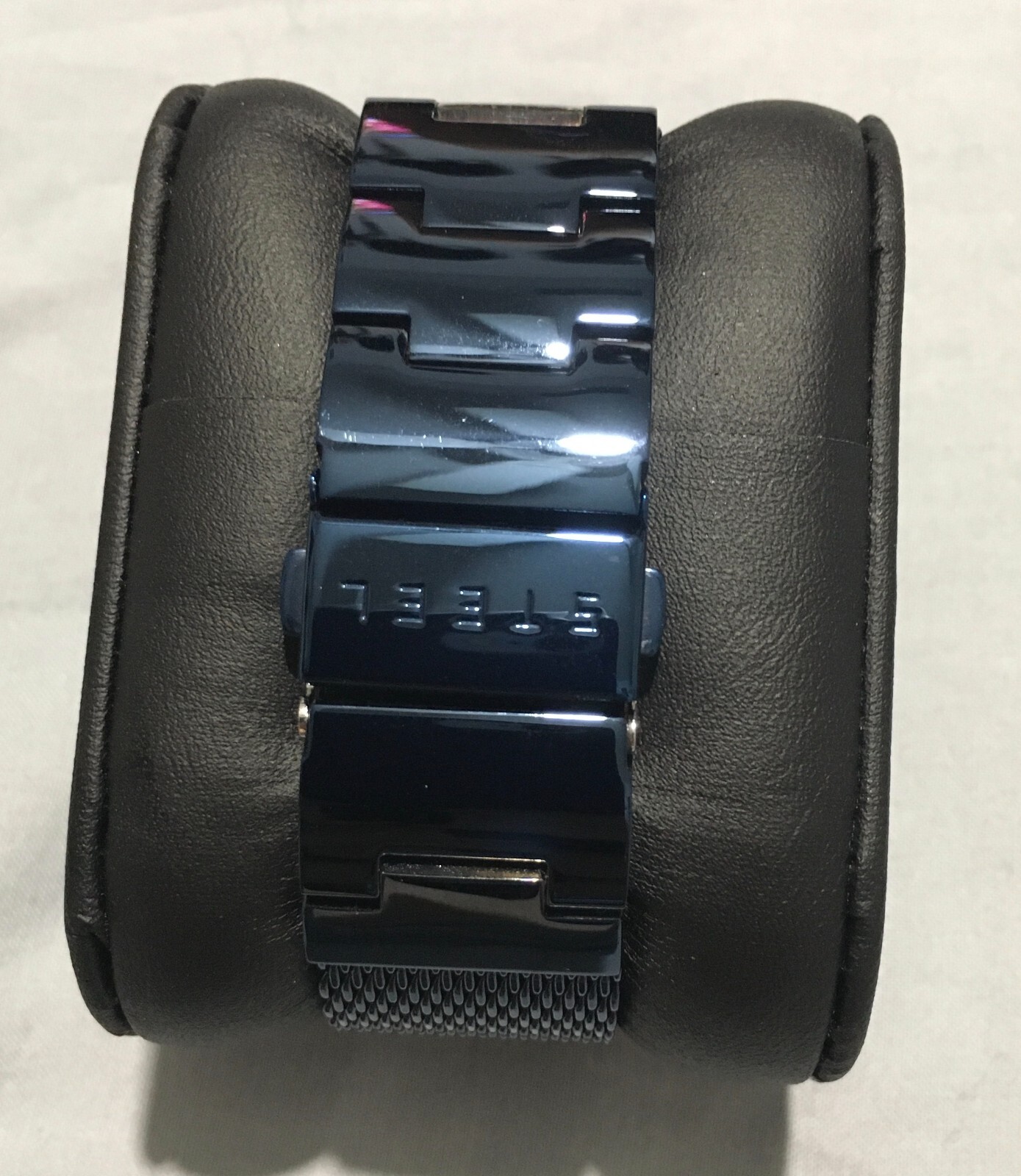 Guess Iconic Diamond Blue Dial Mesh Band Mens Watch U0919G4