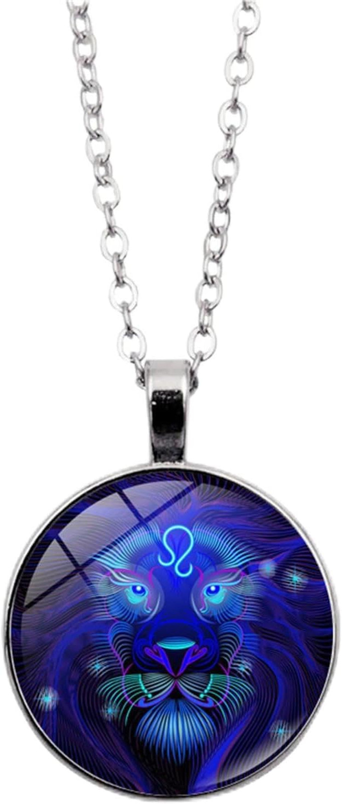 Zodiac Necklace Stainless Steel Ball Chain Astrology Pendant Sign Gift Jewelry
