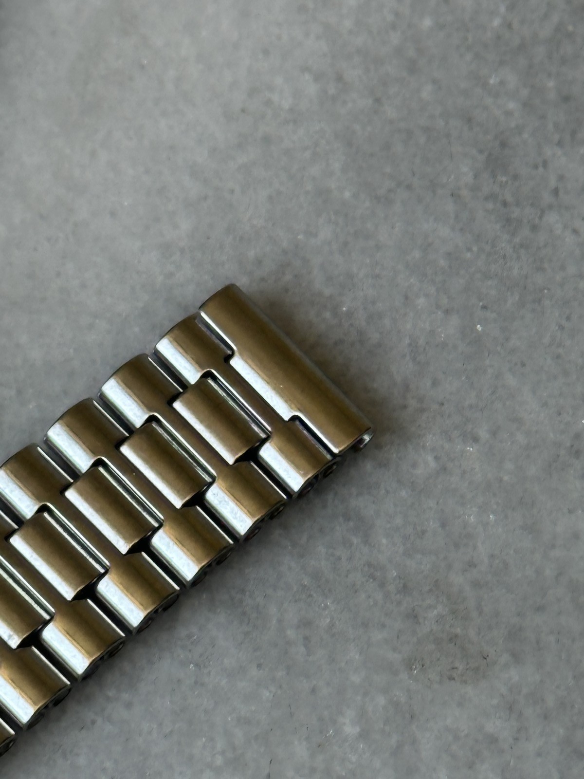 Bracelet de montre vintage en acier inoxydable de style jubilé
