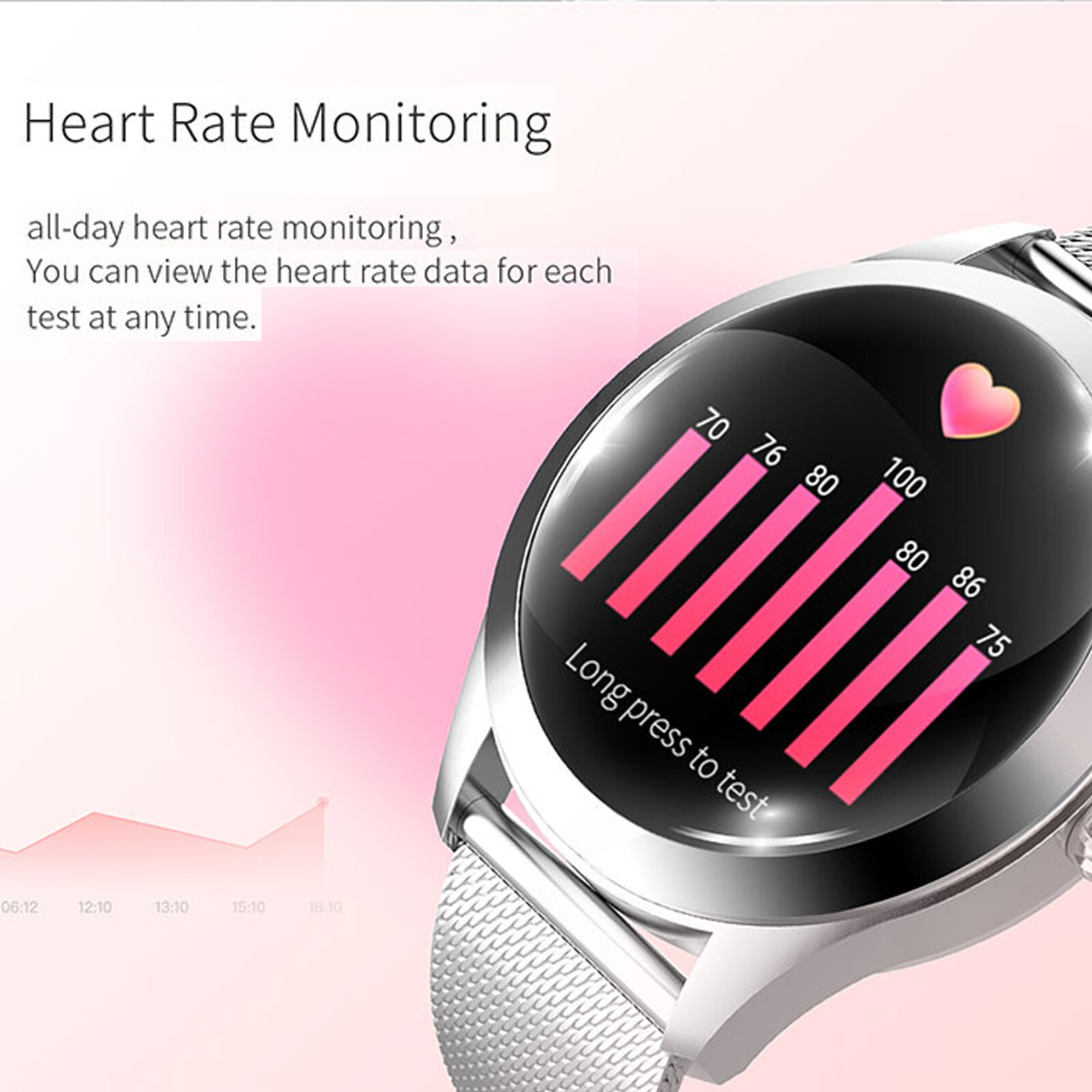 Women Smart Watch Fitness Tracker Sleep Monitor Smartwatch for Android iOS
