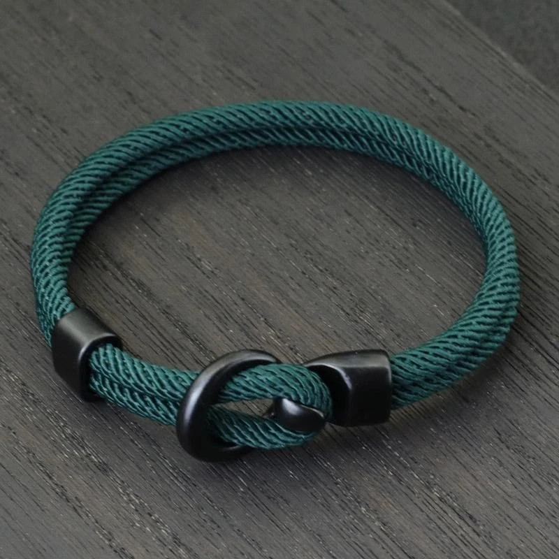 Fashion Men Paracord Rope Bracelet 2 Layer Outdoor Camping Survival Gift for Him