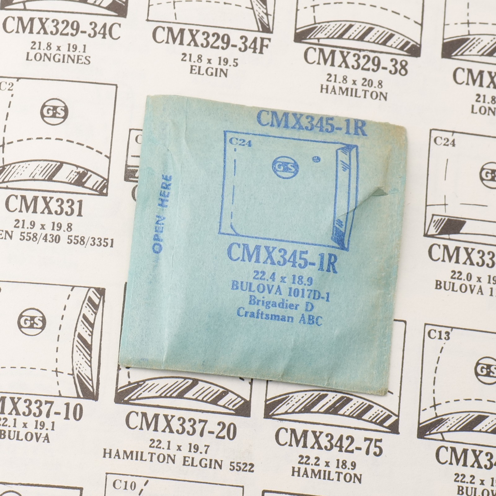 Vintage GS CMX345-1R Crystal Bulova 1017D-1 22.4 x 18.9 New Old Stock Part (MX)