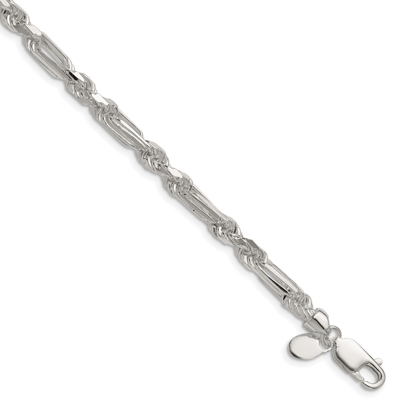 Sterling Silver D/c Figarope 4.75-8mm 7-26″