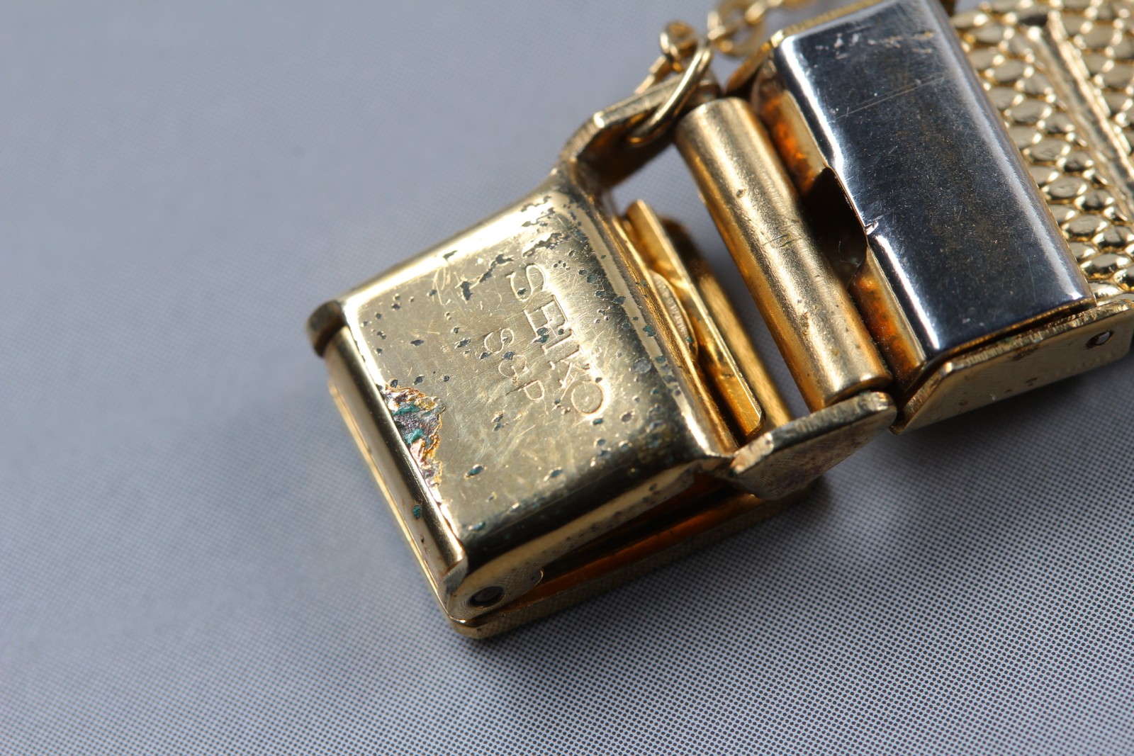 Vtg 1977 N MINT Seiko Bracelet 43-3120 Quartz Gold Hexagon Womens Watch JAPAN