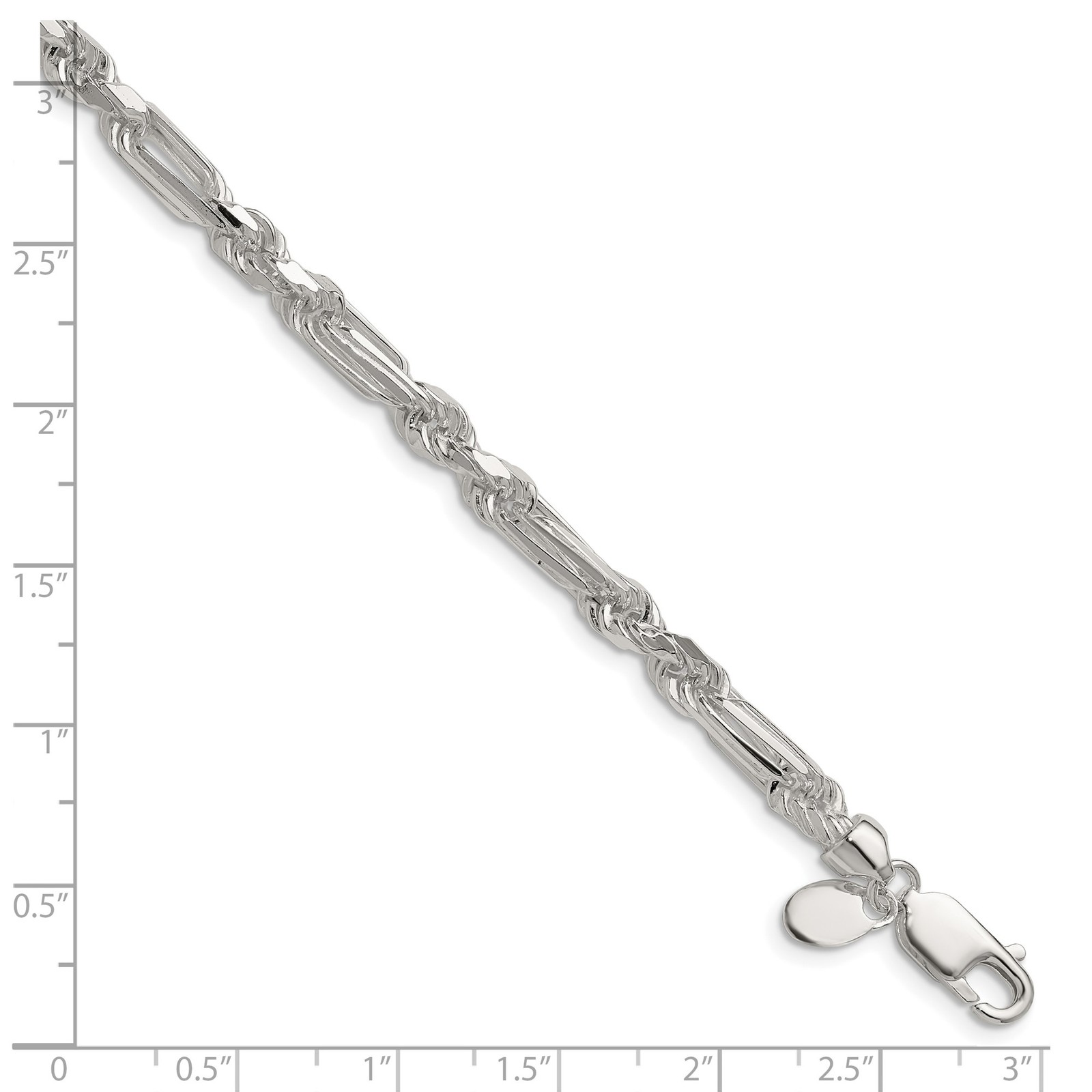 Sterling Silver D/c Figarope 4.75-8mm 7-26″