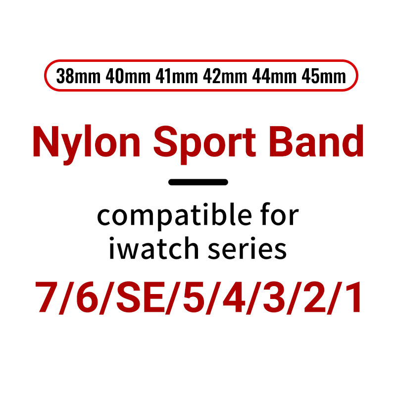 For Apple Watch Band Nylon Strap SE 1 2 3 4 5 6 7 8 Sports 38/40/41/42/44/45mm