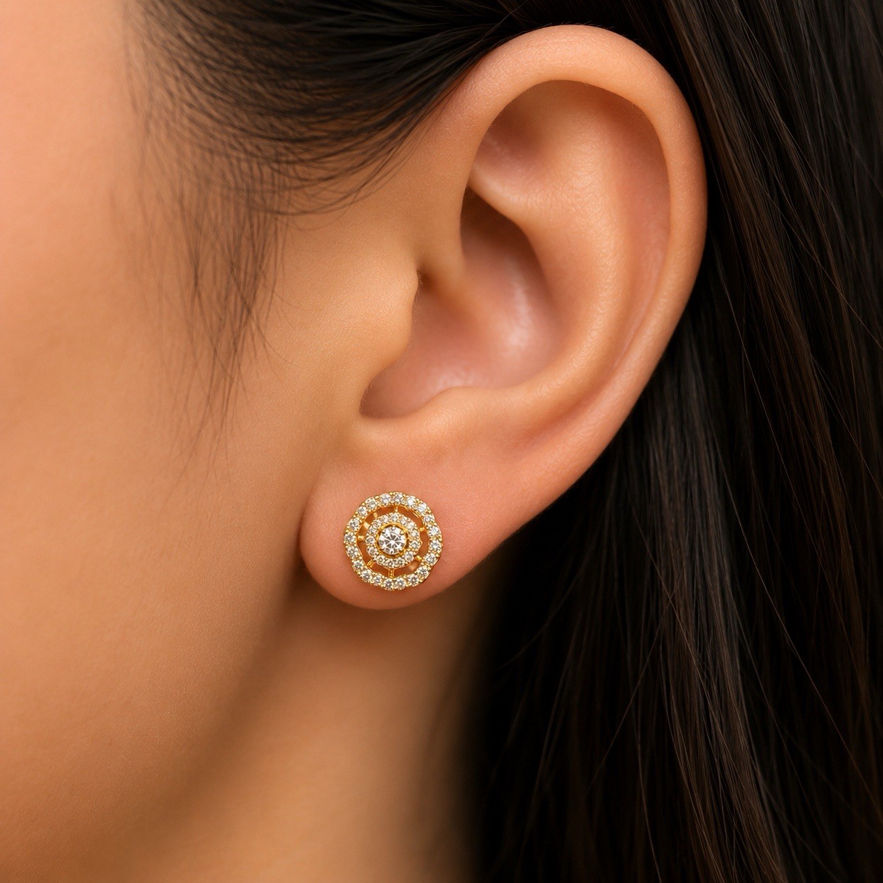 House of Diamonds 14K Yellow Gold and Diamond Stud Earrings