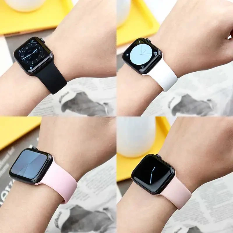Silicone Narrow Sport Band for Apple Watch Series 11, 10, 9, 8, 7, 6, 5 SE
