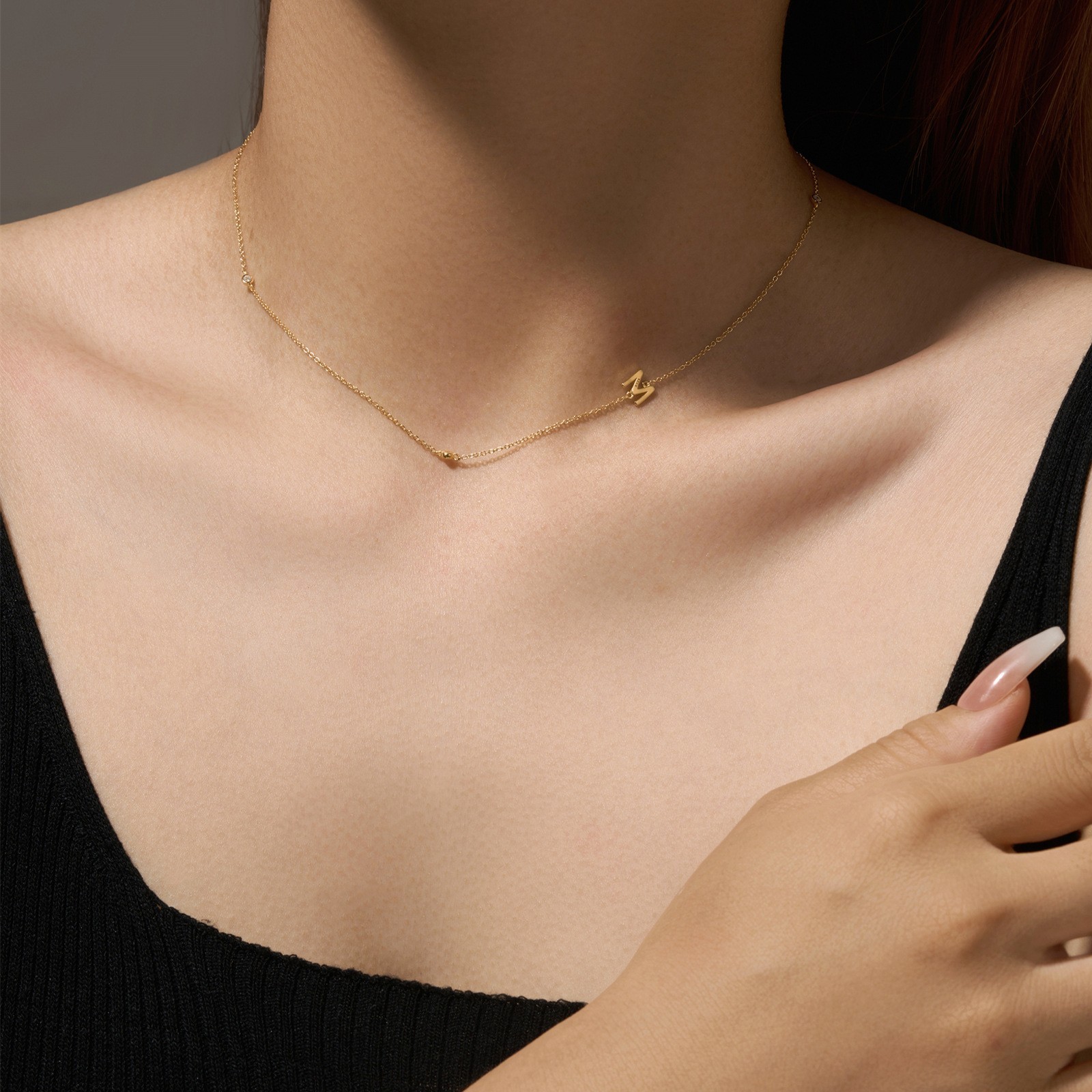 Gold Plated 925 Sterling Silver Bubble Letter Initial Necklace A-Z for Women