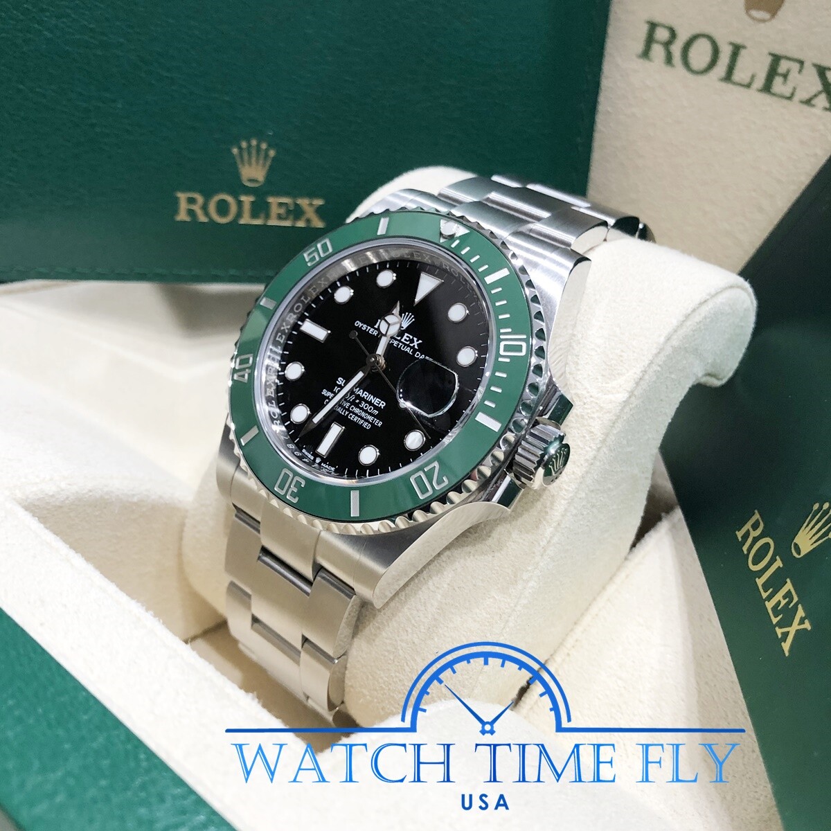 Rolex 126610LV Kermit Green Bezel Black Dial Submariner Date Stainless Steel