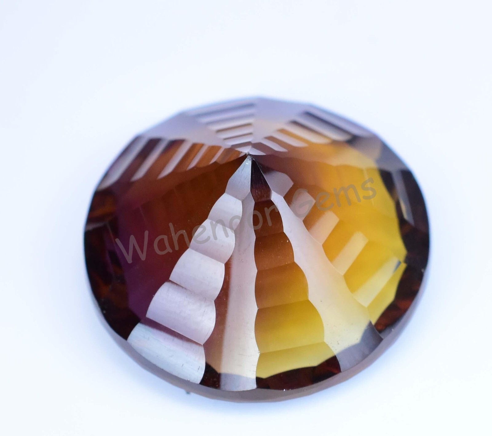 Flawless Natural Bi-Color Ametrine 33.10 Ct Round Certified Untreated Gemstone