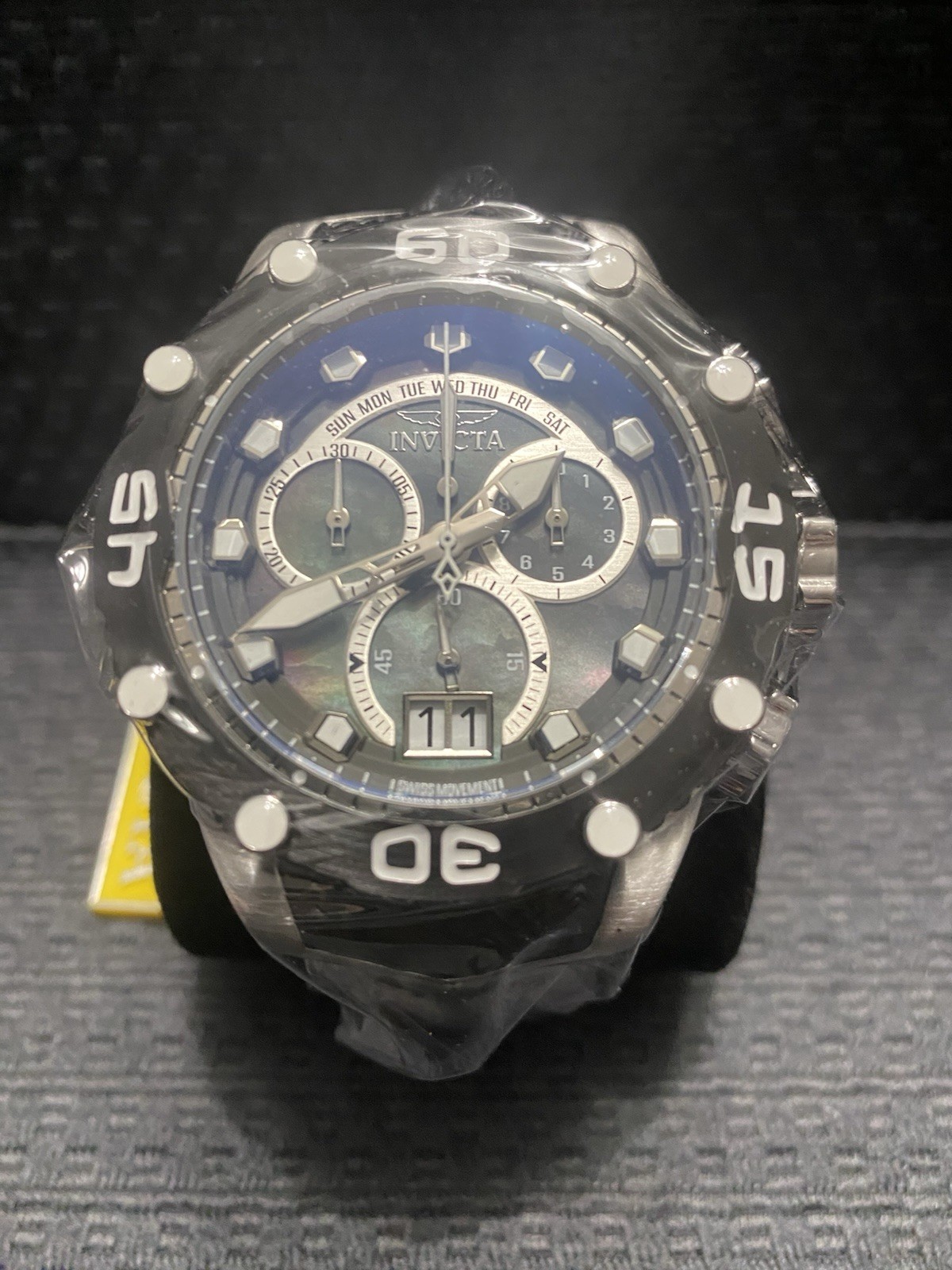 Invicta 48.5mm Subaqua Noma Vlll Swiss Quartz, Black Mop Dial Watch, Model#47291