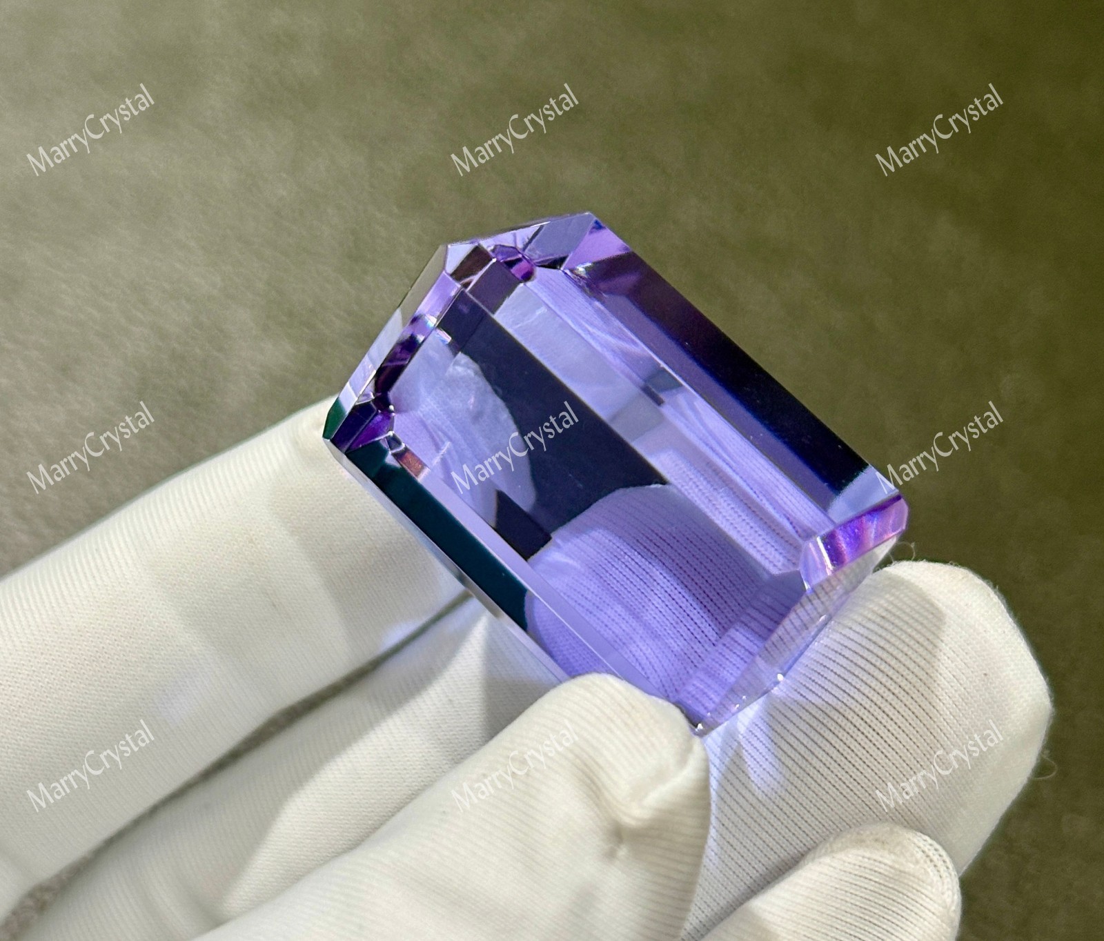 80 Ct 3-Color Change Glass Cube, Purple Blue Grape Juice Loose Gemstone