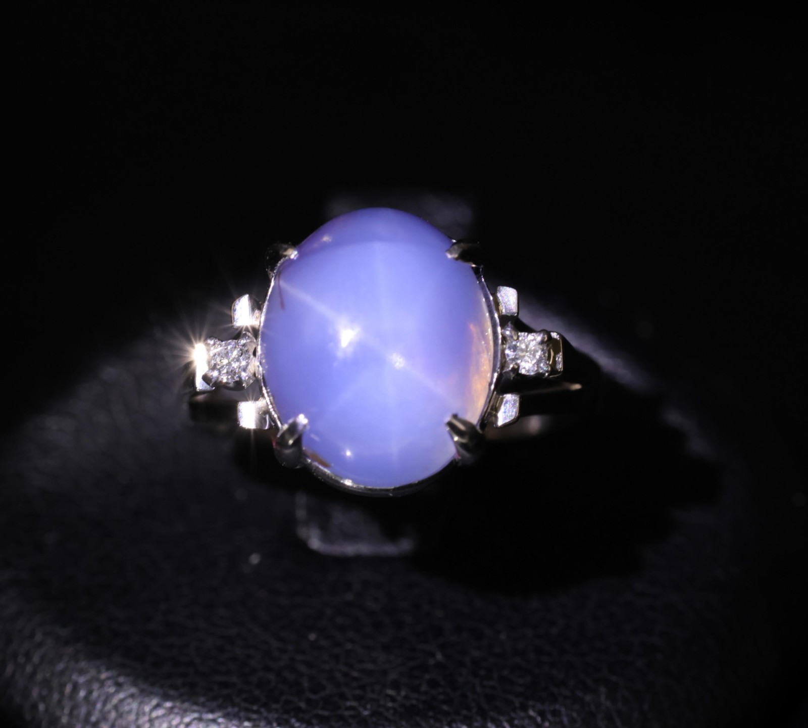 9.14ct GIA Ceylon No Heat Star Sapphire & 0.02ct Diamond Platinum Ring, Size 5.5