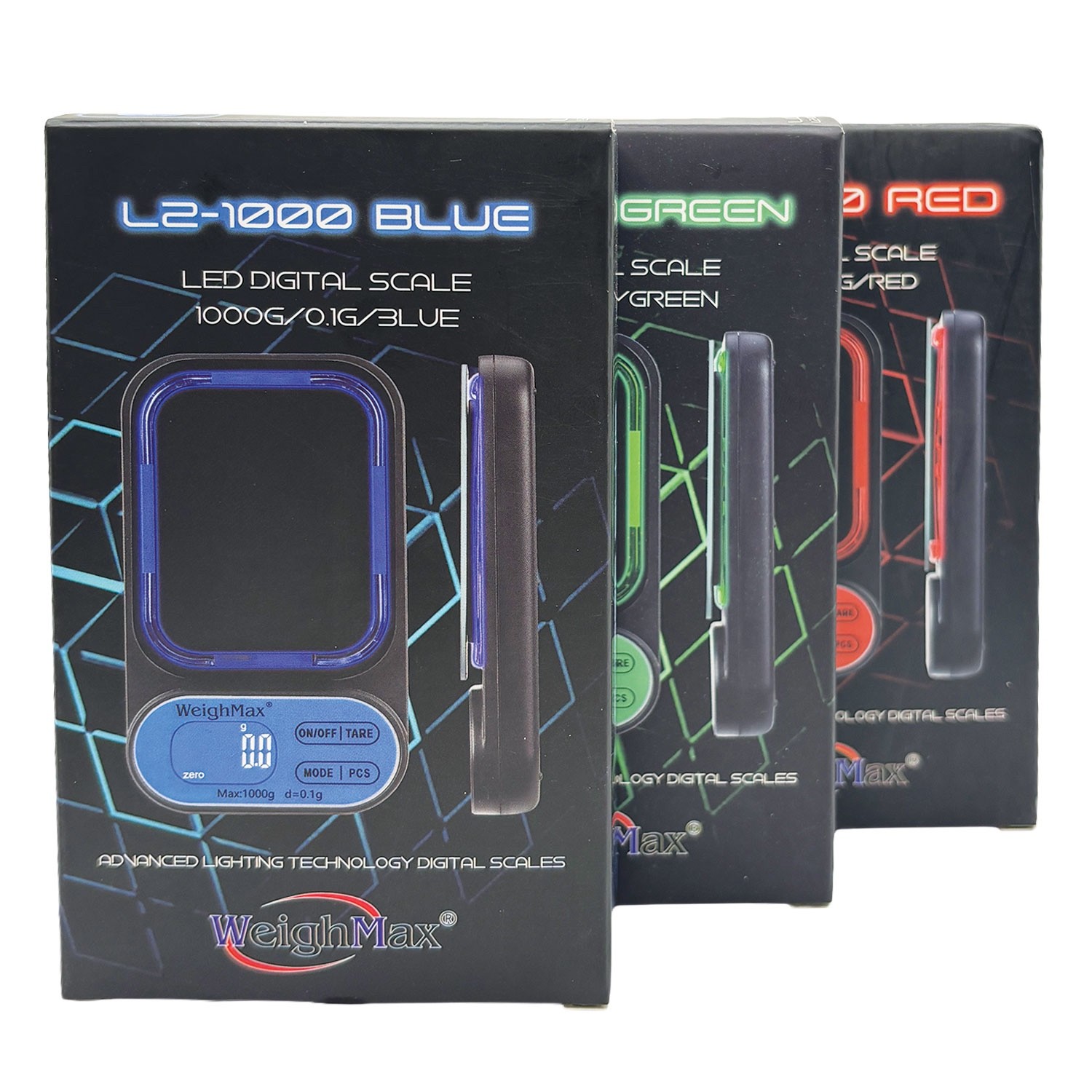 WeighMax L2-1000 / L2-100 LED Digital Scale 1000g x 0.01g Assorted Color