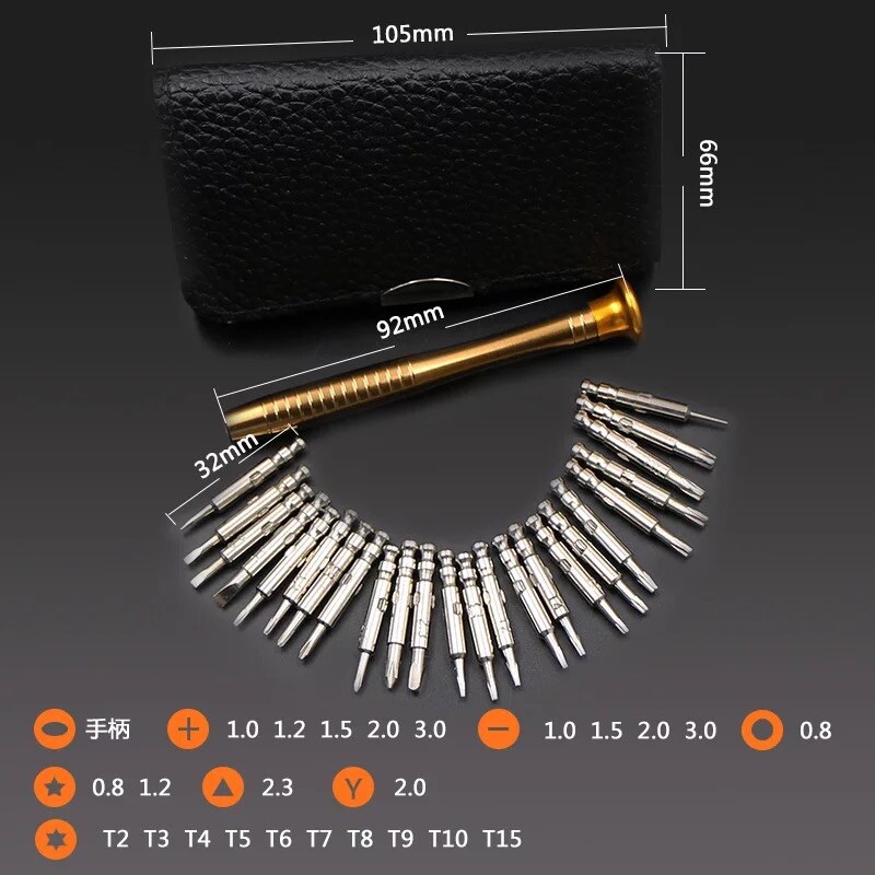 Screwdriver Set 25 Jewelers Watch Jewelry Eyeglass Repair Tools Precision Micro
