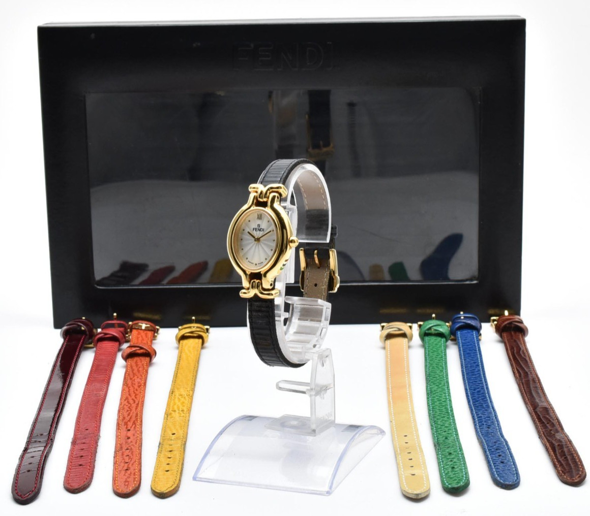 Vintage【EXC+5 Box】FENDI 640L Chameleon Gold 9 Colors Change Belts Women’s Watch