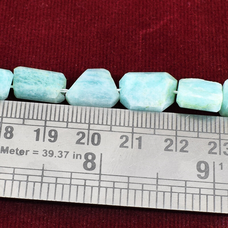 100.00 Cts / 10 Inches Earth Mined Drilled Amazonite Untreated Beads Strand